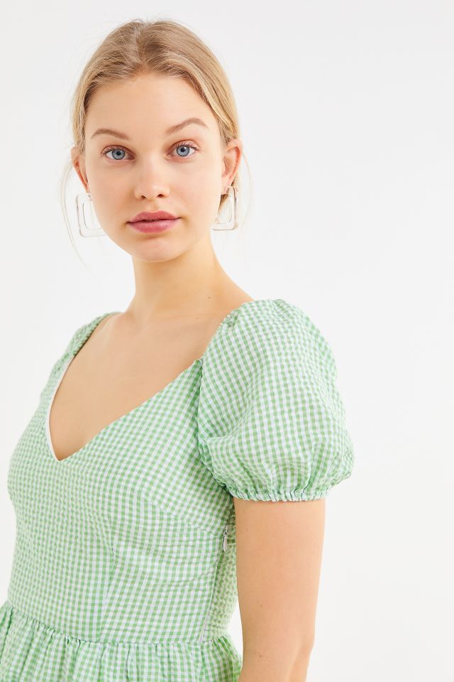 UO Gingham Seersucker Mini Dress #2