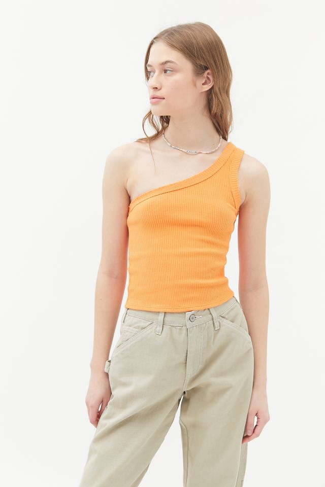 One Shoulder Rib Tank | Anthropologie