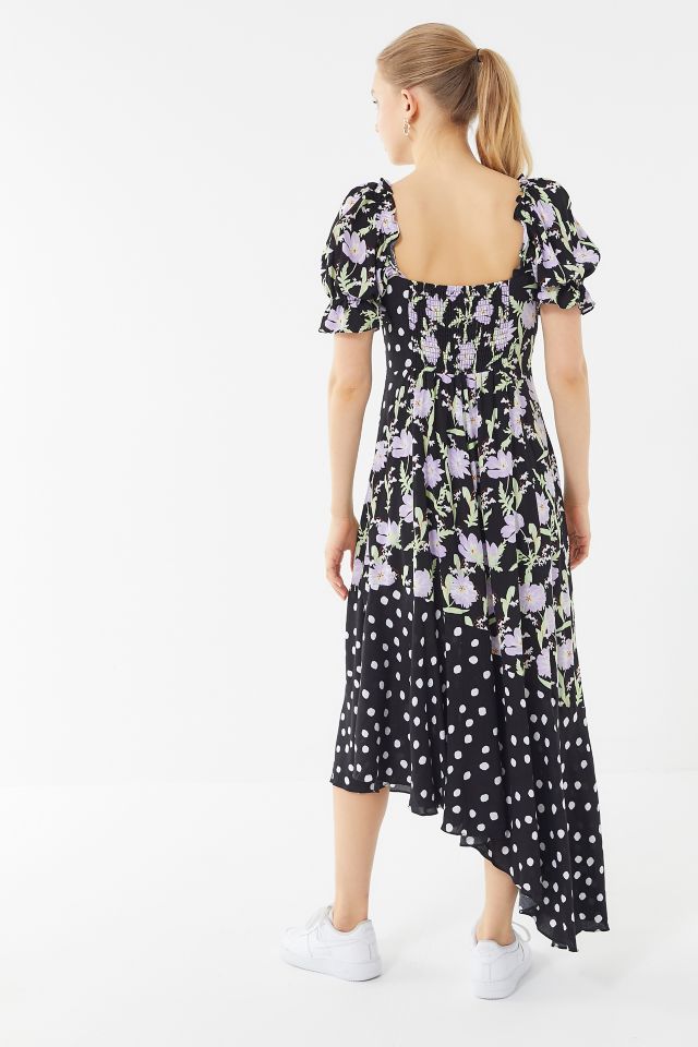 UO Margarete Mixed Print Asymmetrical Maxi Dress #2