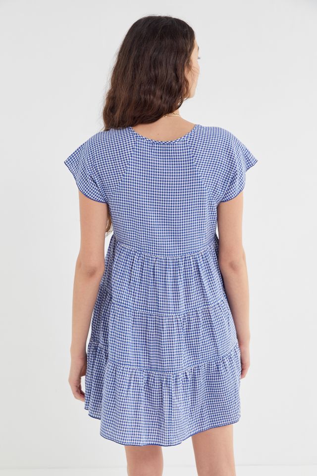 UO Jules Gingham V-Neck Mini Dress #2