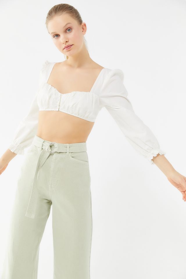 UO Reese Puff Sleeve Cropped Top | Urban Outfitters