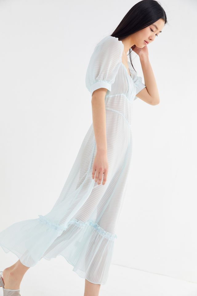 UO Salem Sheer Puff Sleeve Maxi Dress #2