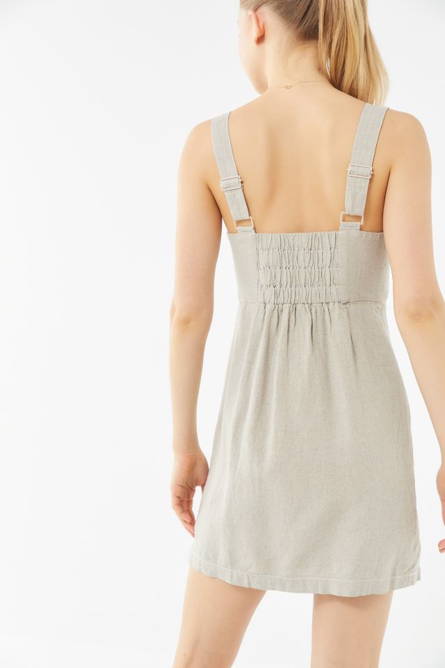 UO Avalon Linen Button-Front Mini Dress #1