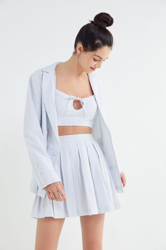 UO Love Match Striped Pleated Mini Skirt #1