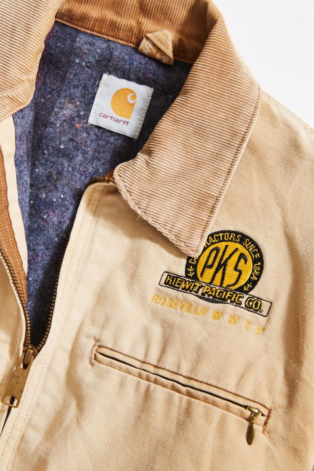 Vintage Carhartt Sand Corduroy Collar Work Jacket  #2