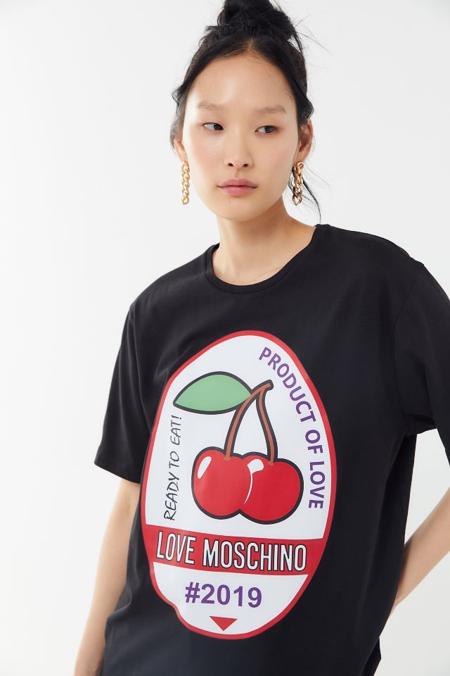 LOVE MOSCHINO カットソー Love Moschino Grey Logo Print Cotton Crew Neck T-Shirt S | eBay