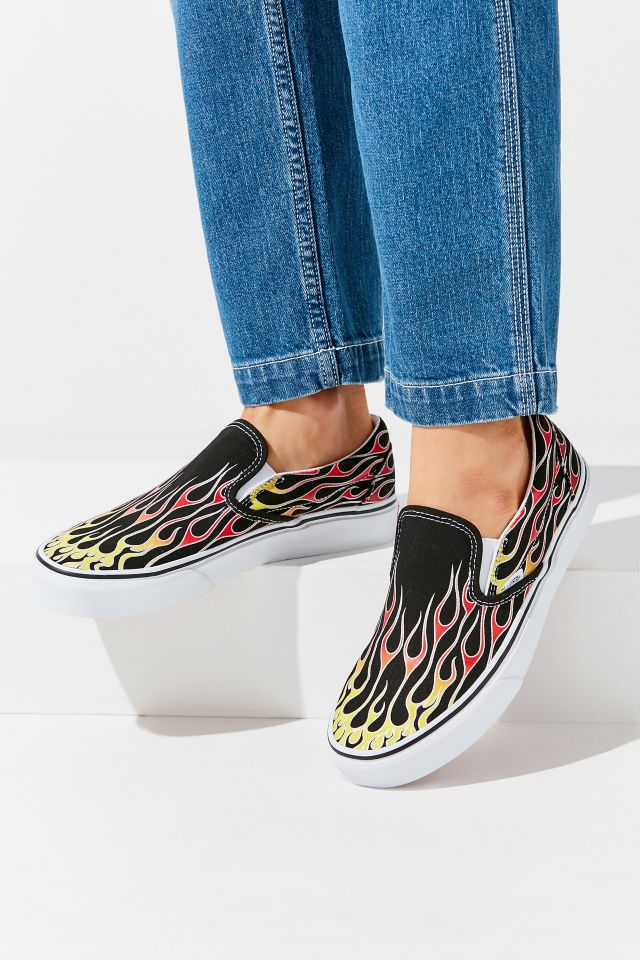 Vans slip 2025 ons with flames