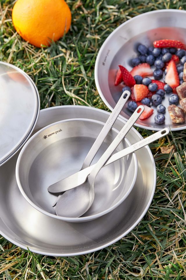 Snow Peak Tableware Set Single - Lightweight, Rust Resistant, And Durable - At Home Or Group Camping