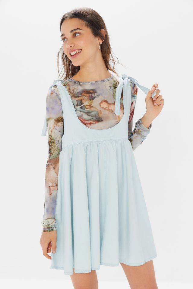 BDG Ayla Denim Tie-Shoulder Skirtall #1