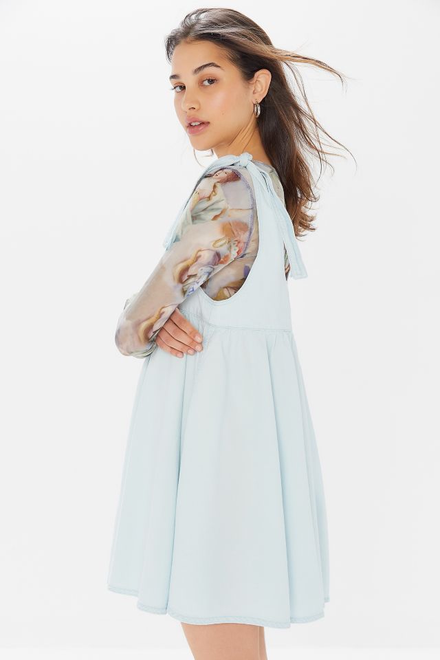 BDG Ayla Denim Tie-Shoulder Skirtall #3