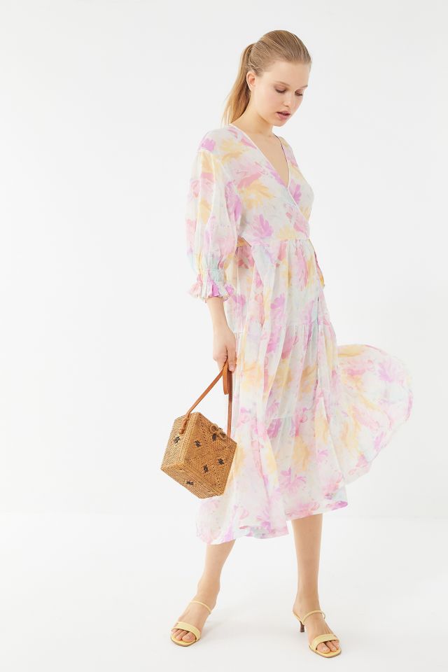 UO Donatella Crinkle Tiered Ruffle Wrap Dress #1