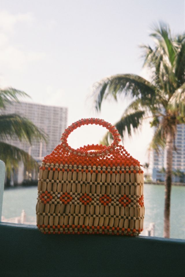 Maddie Wooden Beaded Handbag