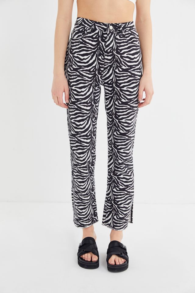 BDG Skylar Split-Ankle Slim Flare Jean – Zebra Print  #2