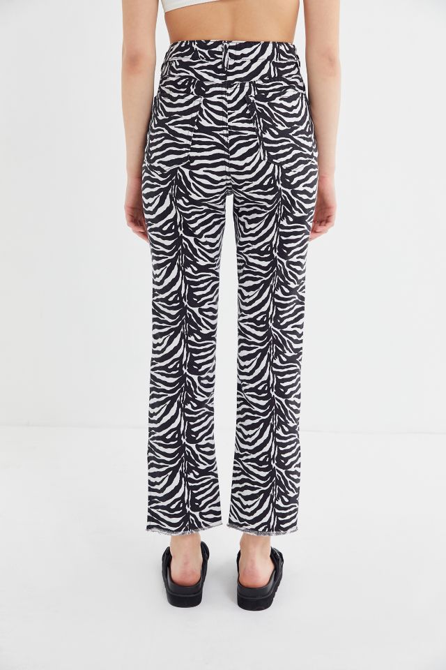 BDG Skylar Split-Ankle Slim Flare Jean – Zebra Print  #3