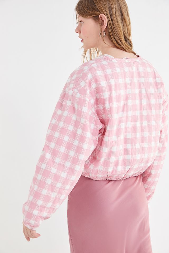UO Gloria Gingham Zip-Front Bomber Jacket #2