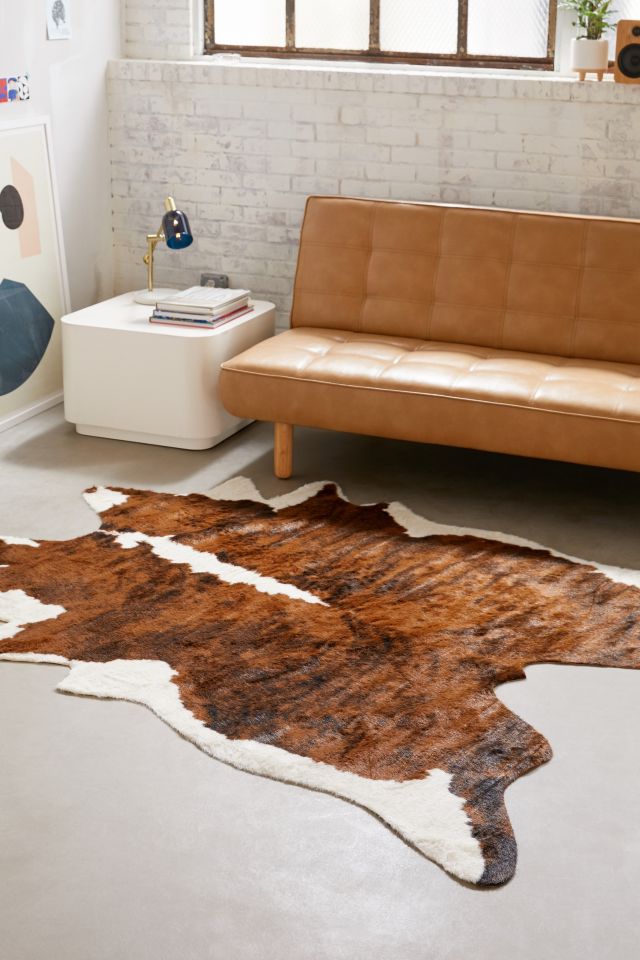 Tufted Grey Mix Faux Cowhide Rectangular Rug 5' x 7'