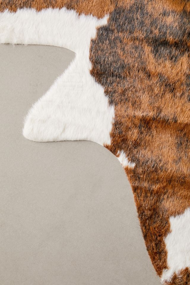 Tufted Grey Mix Faux Cowhide Rectangular Rug 5' x 7'