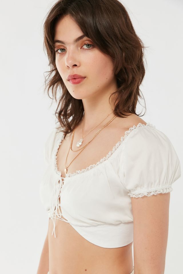 Tiger Mist Gracie Lace-Up Cropped Top #3