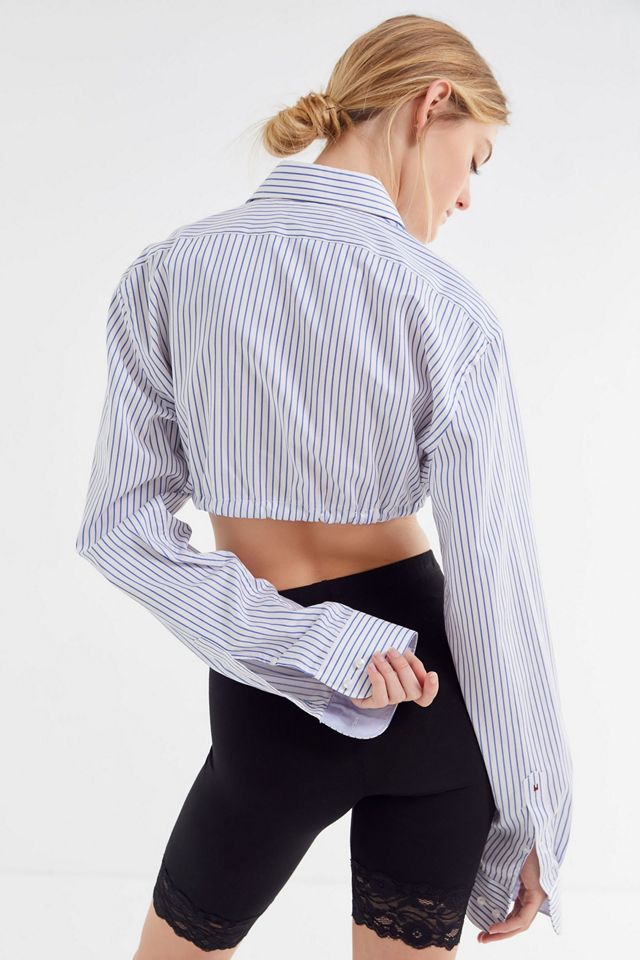 Urban Renewal Recycled Menswear Striped Cropped Tie Shirt | Urban