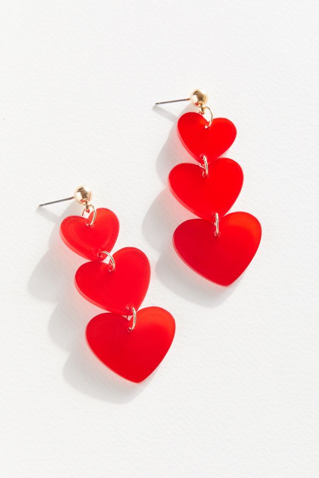 Rory Resin Heart Drop Earring #1