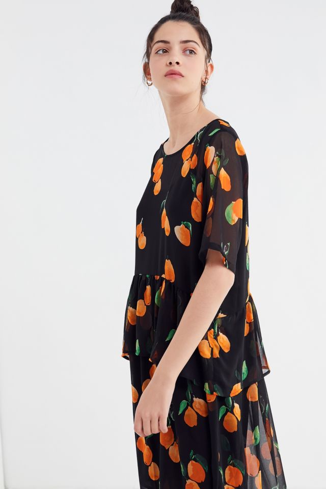 Robe Mi-Longue Hilda Orange Imprimée Just Female #3