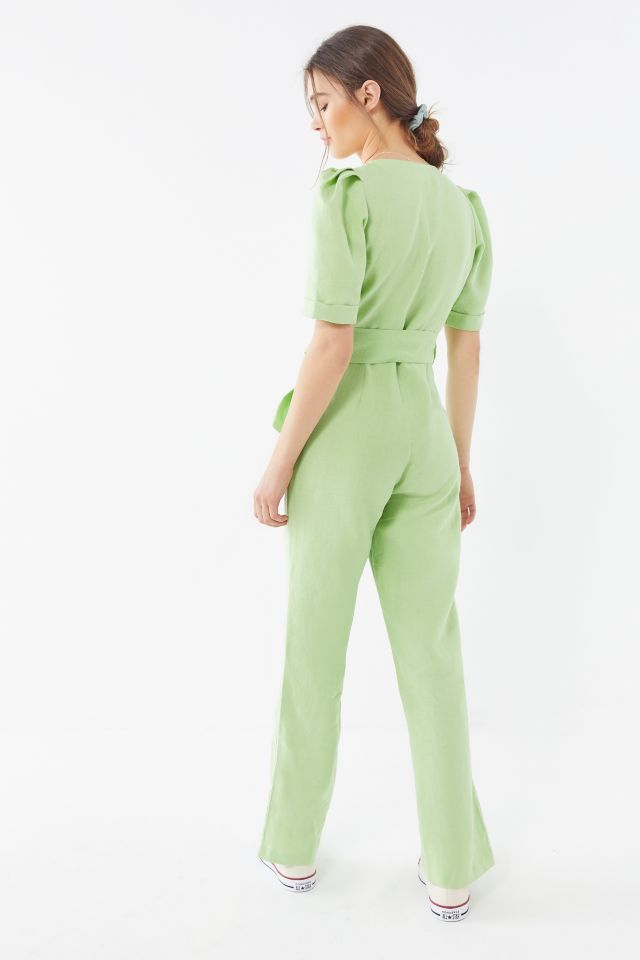 NEW Urban Outfitters x Tach Clothing Ludmila Belted Puff Sleeve cheapest Jumpsuit Small