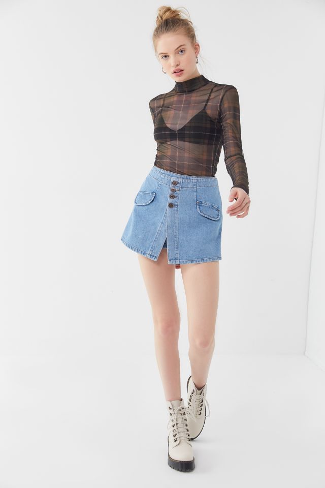 Jupe-short à taille haute en denim BDG #2