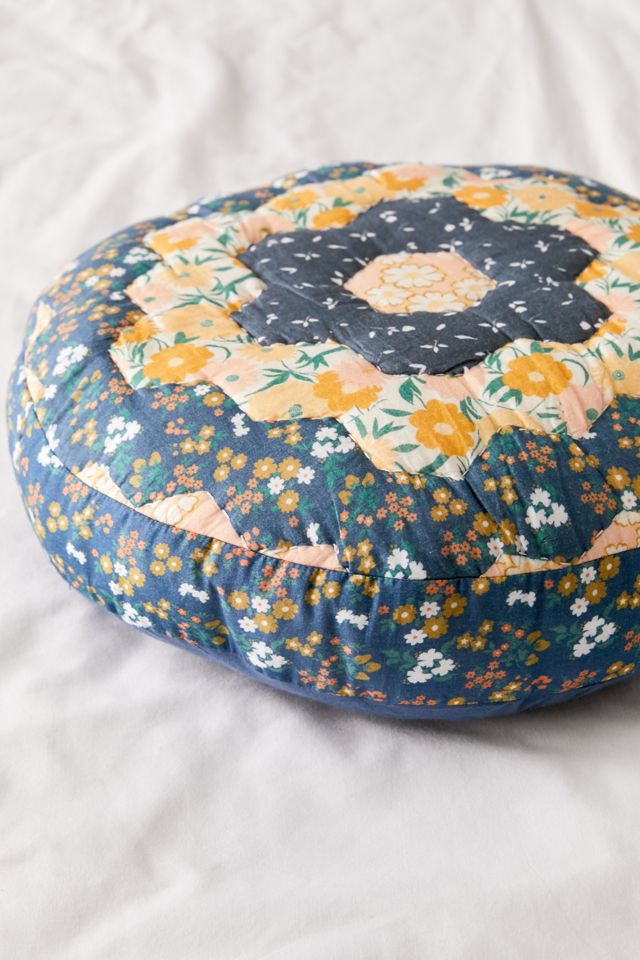 Ames Patchwork Round Throw Pillow #1