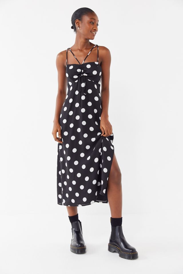 White polka hotsell dot slip dress