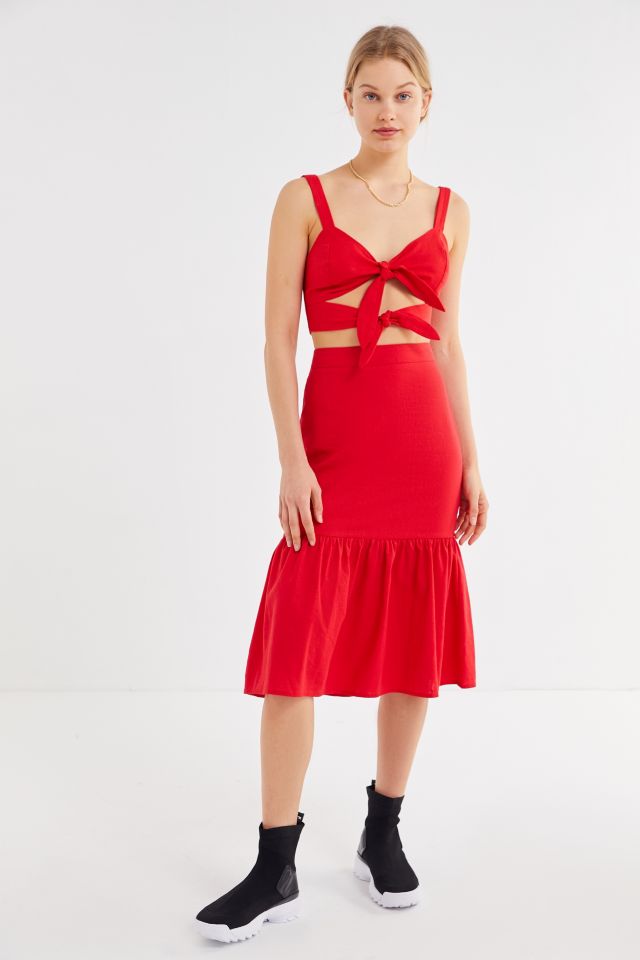 UO Emily Double Tie-Front Cropped Top #1