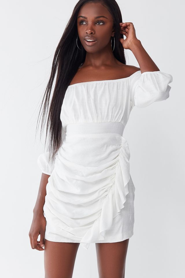 UO Ruffle Off-The-Shoulder Mini Dress | Urban Outfitters