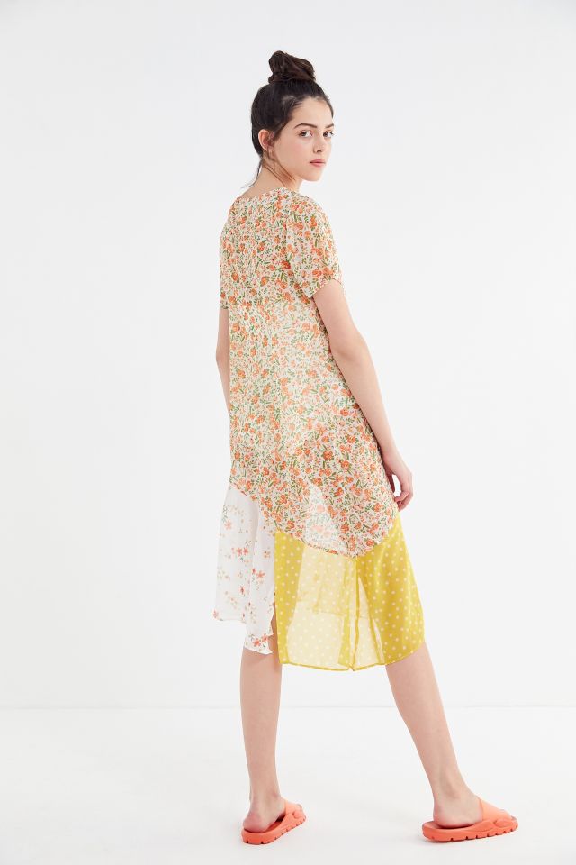 UO Chiffon Floral Mix Midi Dress #1