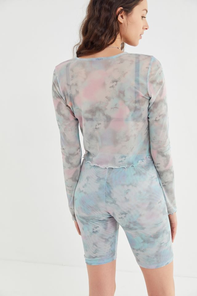 UO Tie-Dye Mesh Tie-Front Top #2