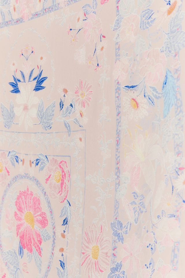 Kimset Pink Folk Floral Tapestry #3
