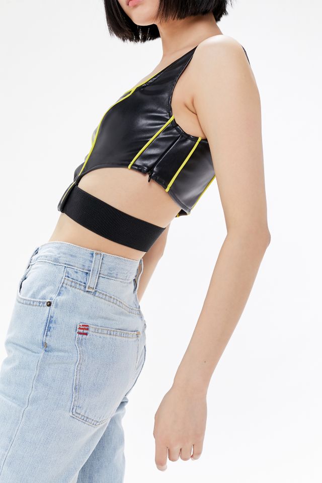 I.AM.GIA Nora Faux Leather Cutout Cropped Top #1