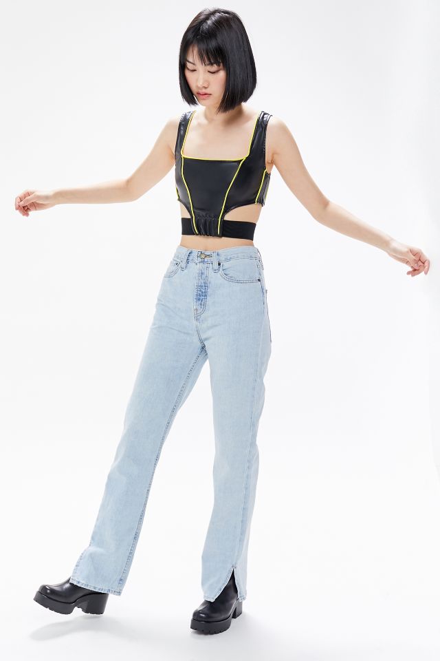 I.AM.GIA Nora Faux Leather Cutout Cropped Top | Urban Outfitters