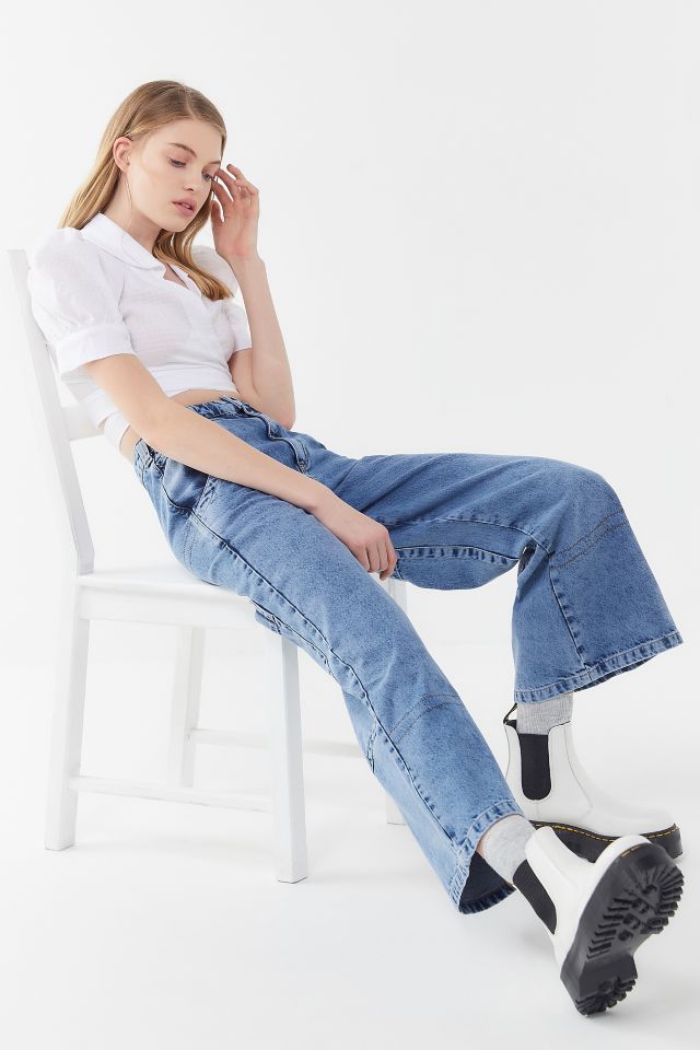 Jean Gaucho à Jambe Large Taille Haute BDG #1
