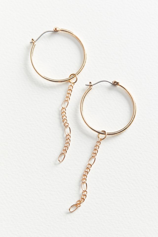 Delicate Chain Drop Hoop Earring | Urban Outfitters