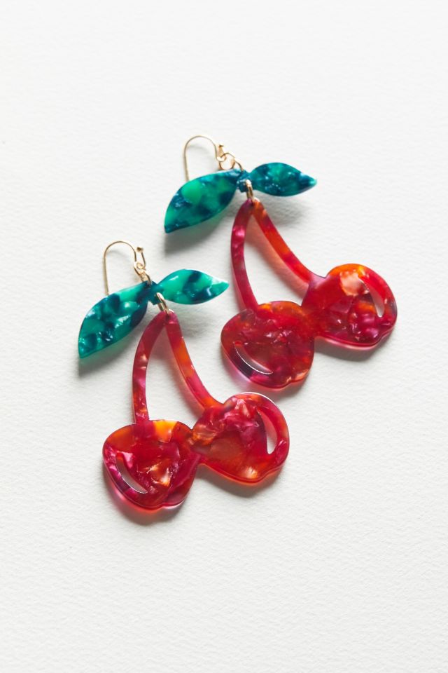 Cherry Resin Statement Earring #1