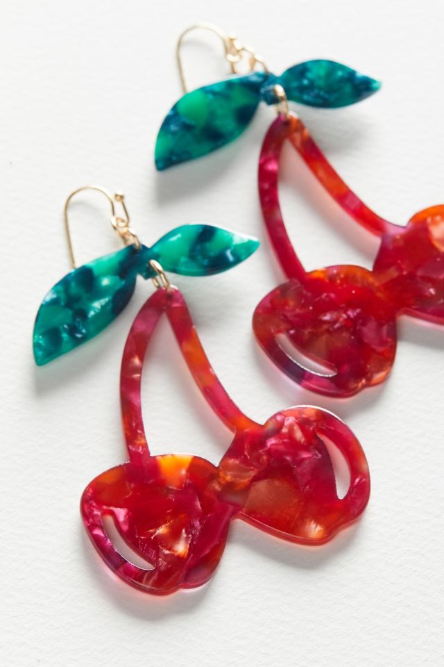 Cherry Resin Statement Earring #2