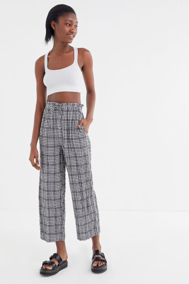 Urban outfitters black and white hot sale checkered pants