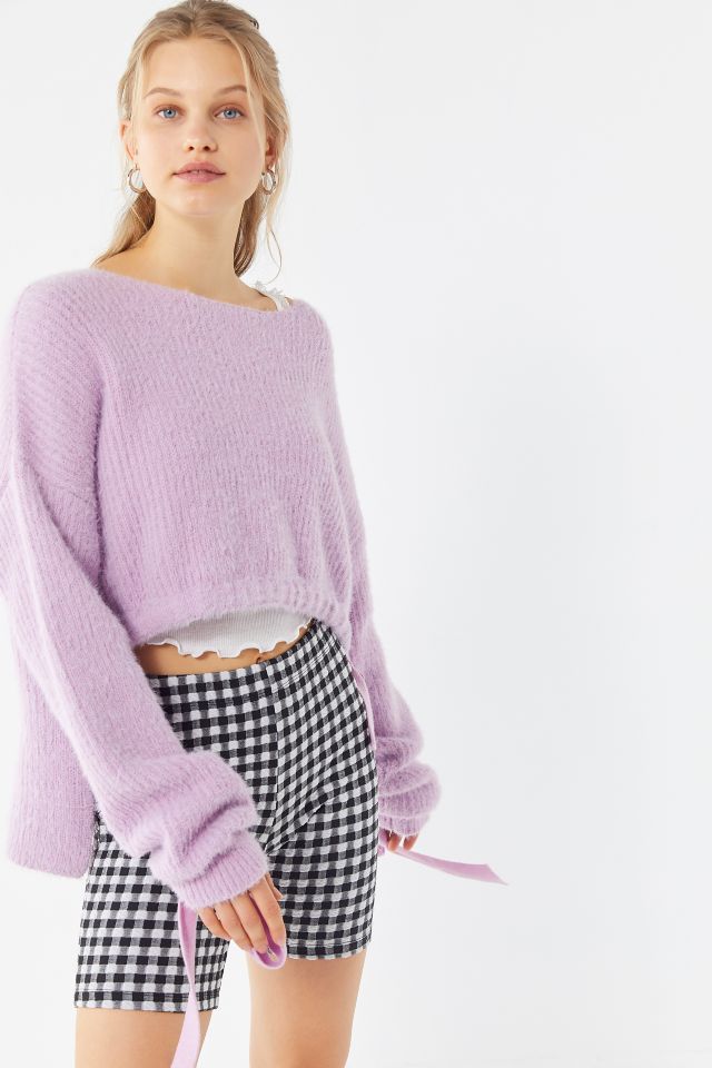 UO Eyelash Drawstring Hem High/Low Sweater #1