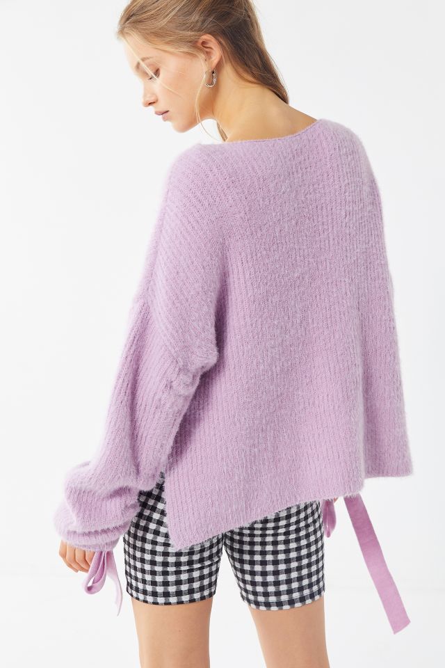 UO Eyelash Drawstring Hem High/Low Sweater #2
