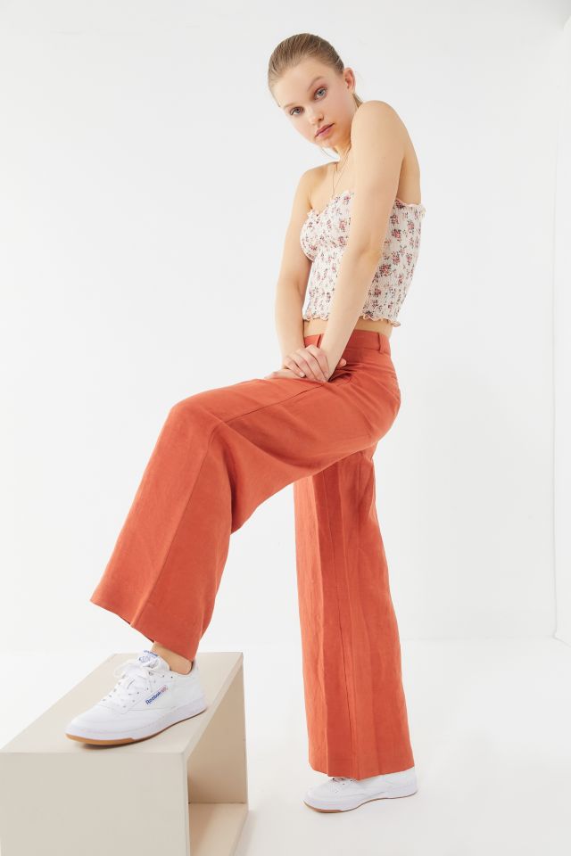 UO Ginny Linen Low-Rise Pant | Urban Outfitters