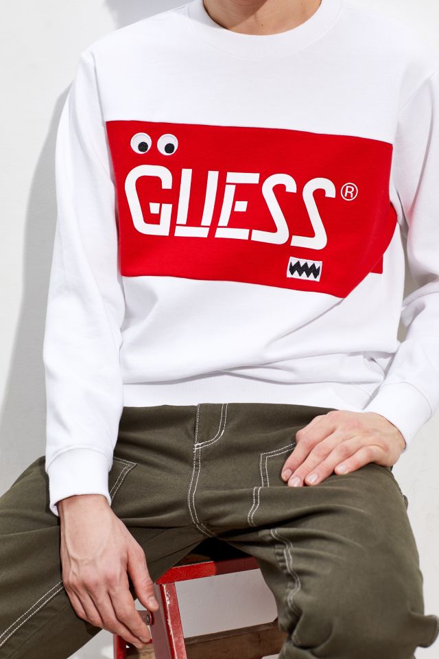 GUESS J Balvin Stencil Logo Crew Neck Sweatshirt |