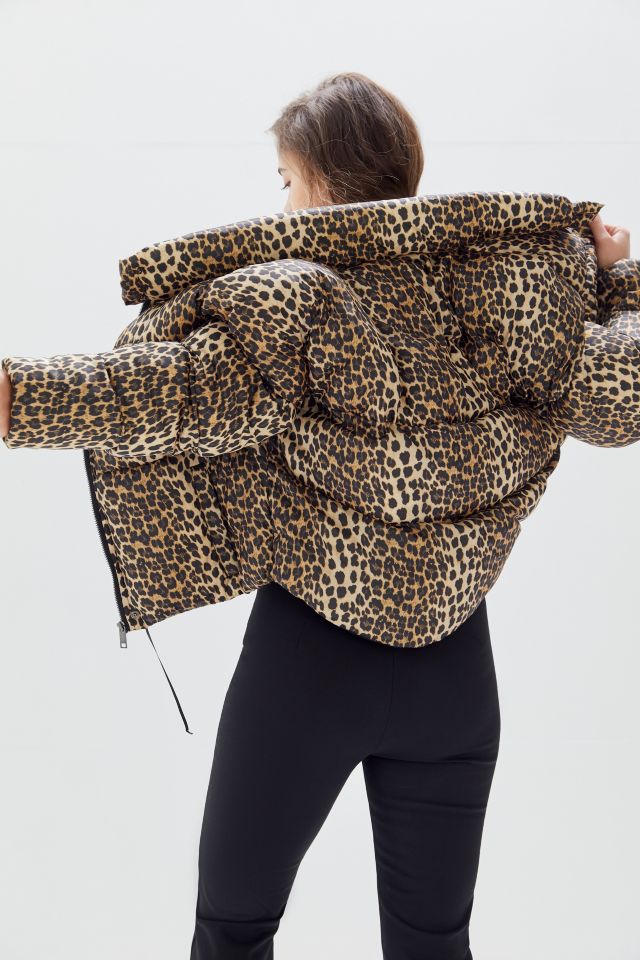 Apparis Paula Leopard Print Puffer Coat Urban Outfitters Canada