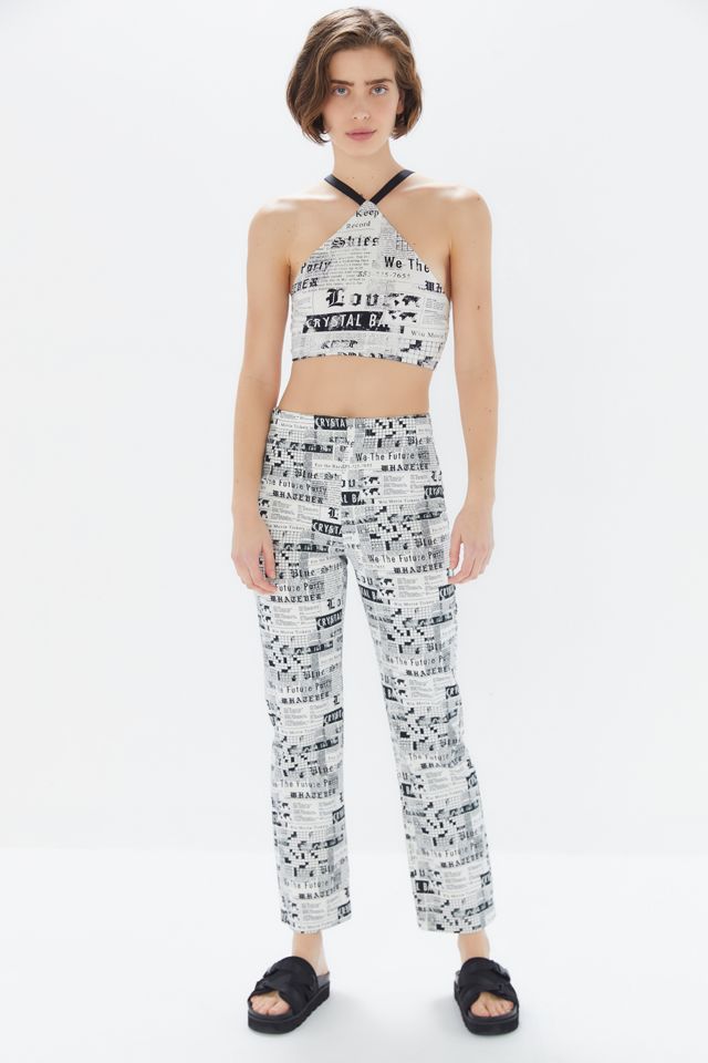 UO Blaire Printed Halter Cropped Top #1