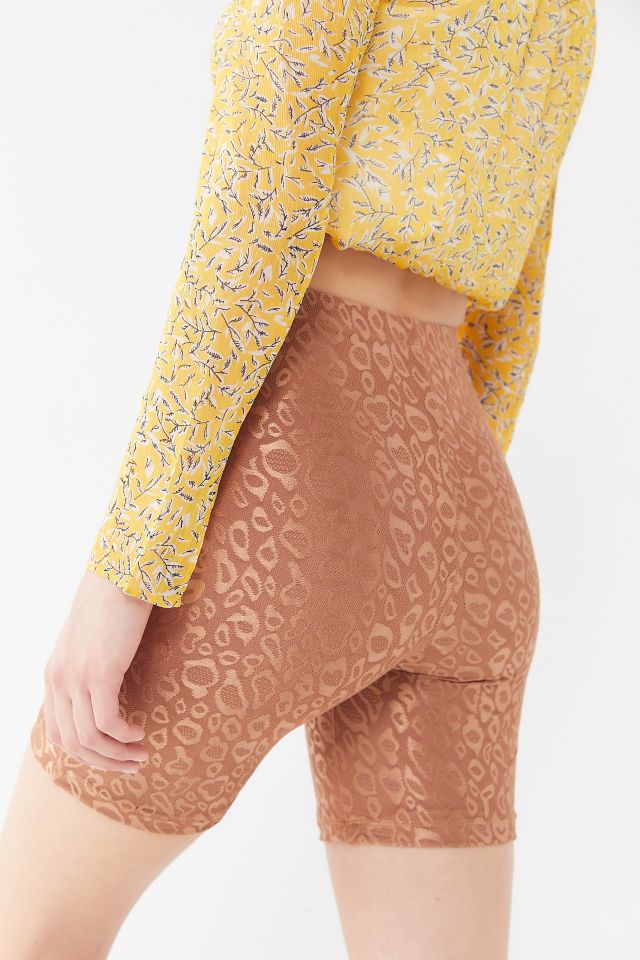 Motel Mesh Leopard Print Bike Short 
