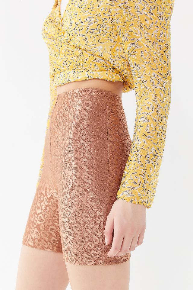 Motel Mesh Leopard Print Bike Short  #2