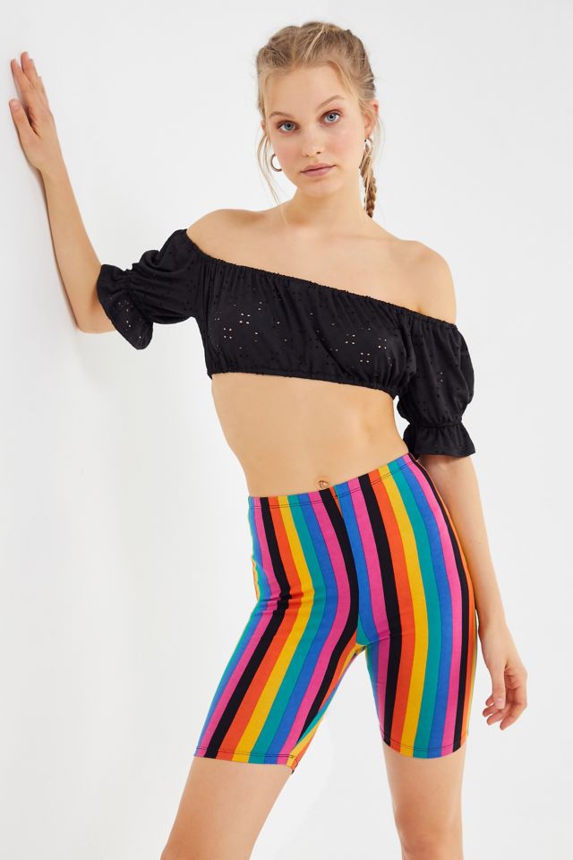 Rainbow striped hot sale biker shorts